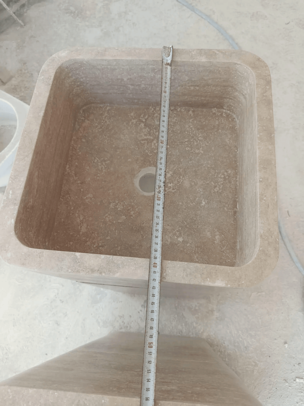 Luxury Travertine Pedestal Sink, Freestanding Natural Stone Basin, 36" Tall